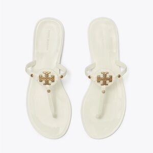 white jelly Tory Burch thong sandals